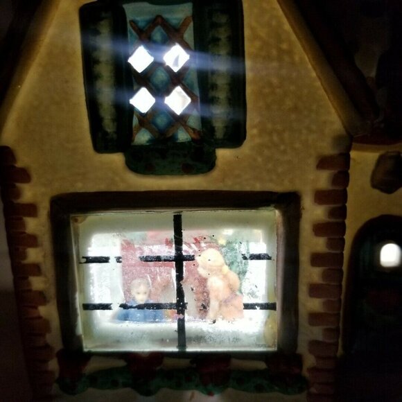 Holiday Lighted House Ceramic Decorative Light Christmas Mantel Piece - Picture 2 of 12